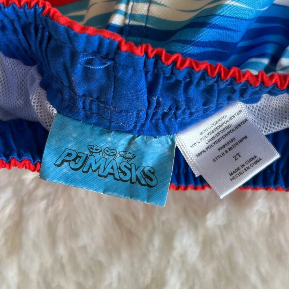 PJ Masks Swim Trunks Boys 2T Multicolor Excellent Striped Character Swimwear
